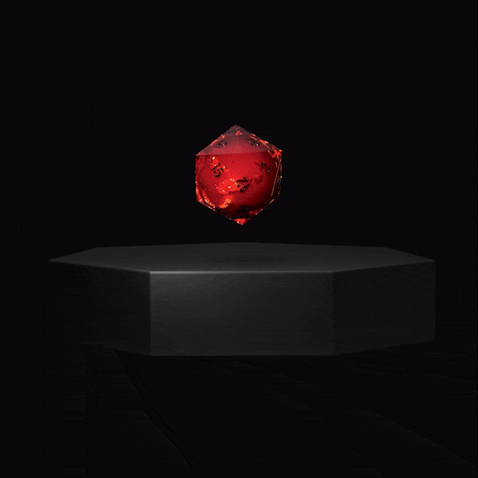Bloodlust Ascendice & Matte Black Base Set - Floating Dice for D&D