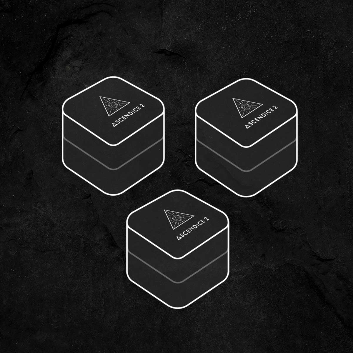 Ascendice Illuminated Dice Case (set of 3)