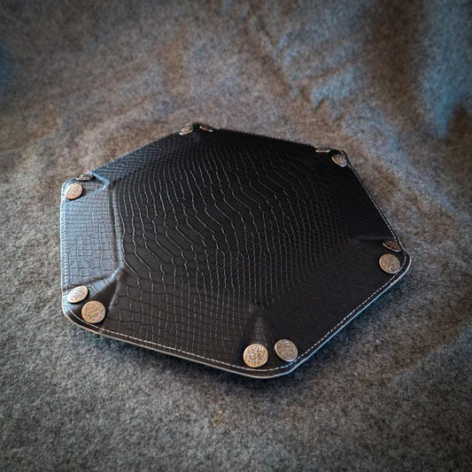 Black Dragon Leather Dice Tray