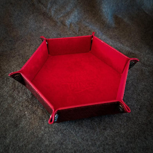 Red Dragon Leather Dice Tray