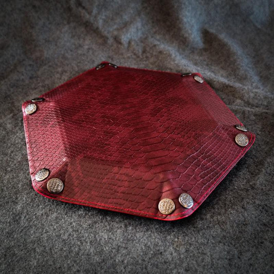 Red Dragon Leather Dice Tray