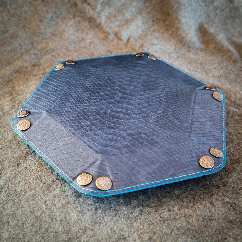 Blue Dragon Leather Dice Tray